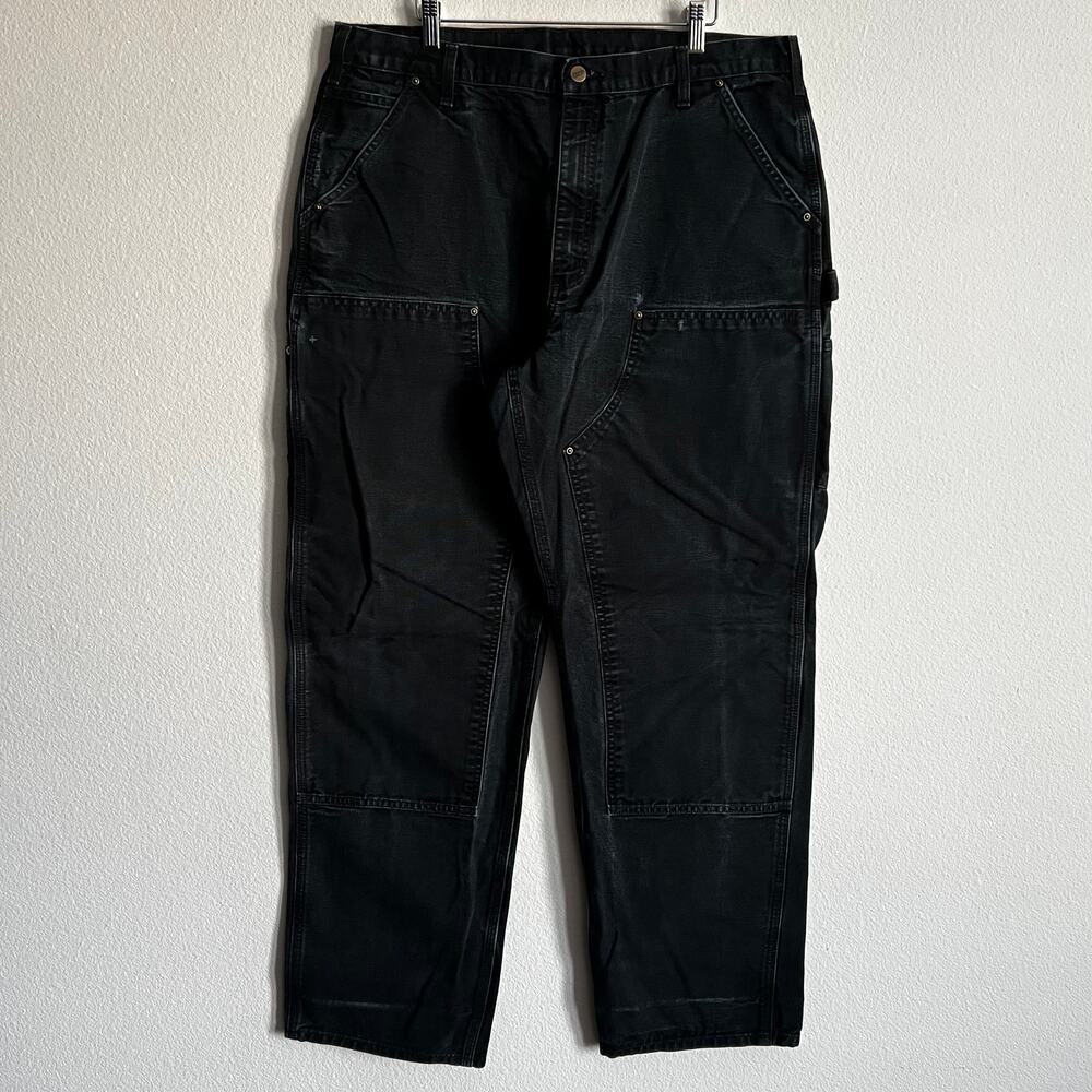 Carhartt B136 BLK faded black double knee work wear carpenter pants
